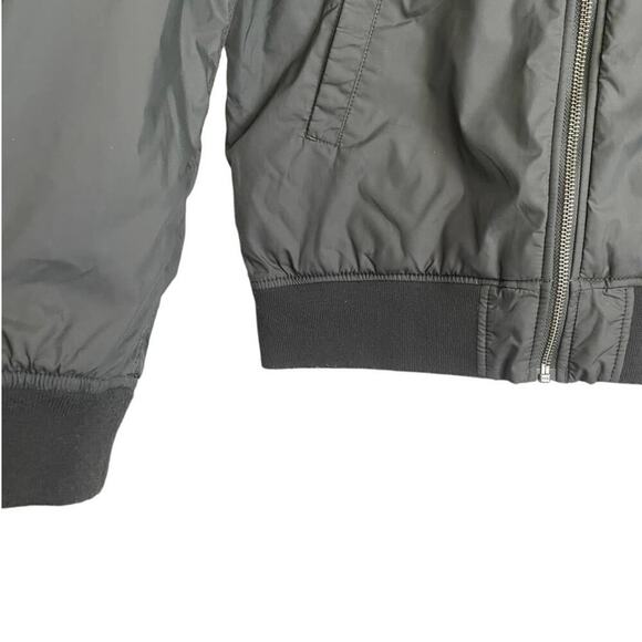 Y2K Uniqlo Youth Bomber Flight Jacket 13 Green Front Zip Streetwear ‎ Gorpcore - Picture 5 of 10